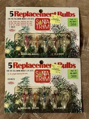 New Vintage Christmas Tulip Replacement Bulb Lights•
Assorted by Santa Trim